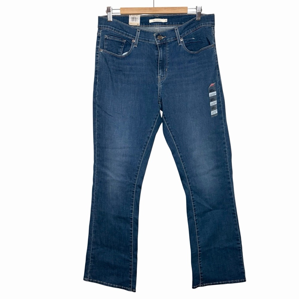 Levis Curvy Bootcut Jeans Womens 32x32 14 Mid Rise Slim Stretch Medium Wash